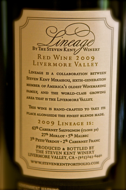 lineage back bottle label 
